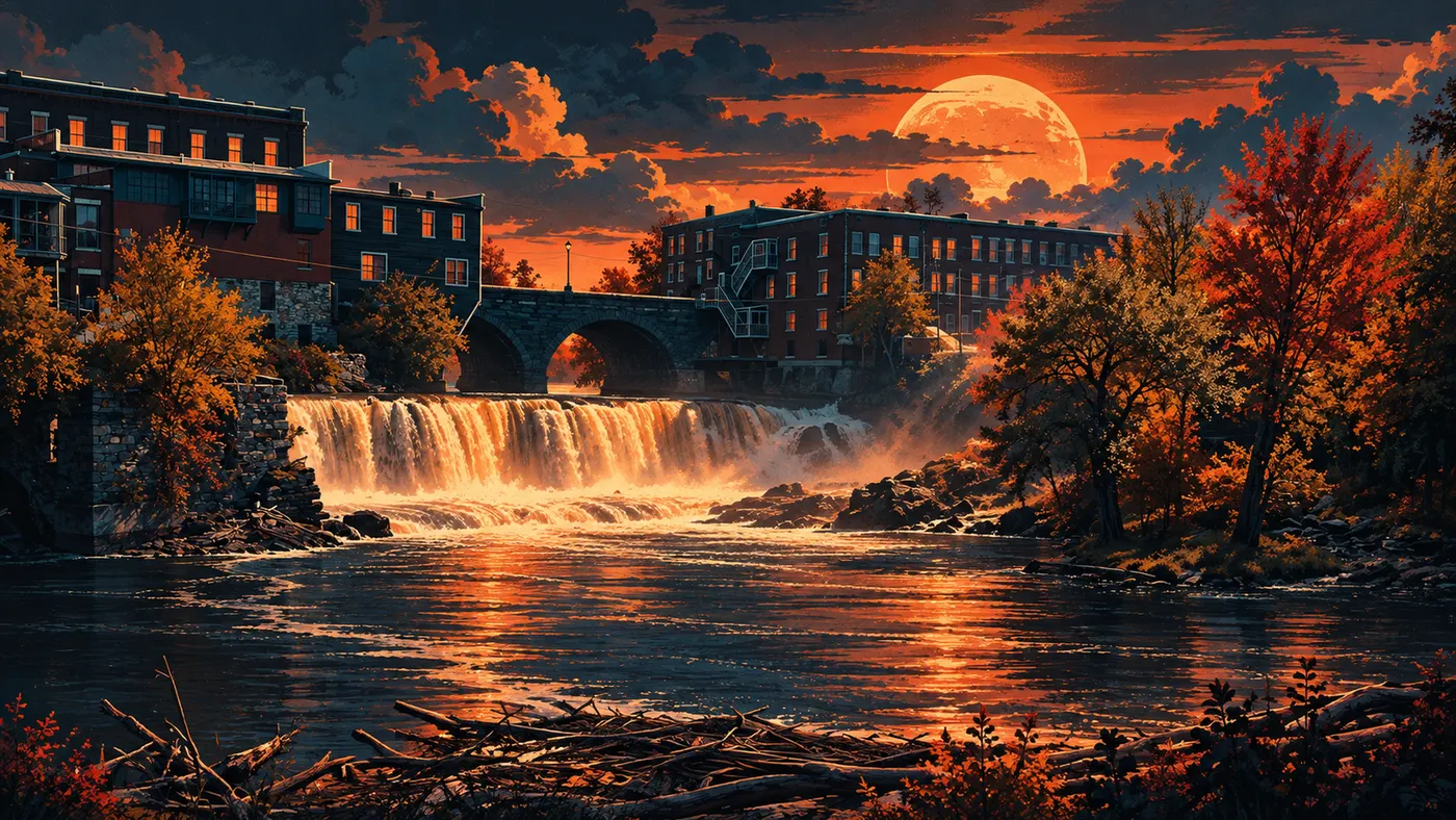 Middlebury Falls wallpaper graded for Retro 82 theme