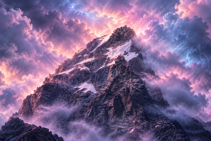 Grand Summit wallpaper graded for Catppuccin theme