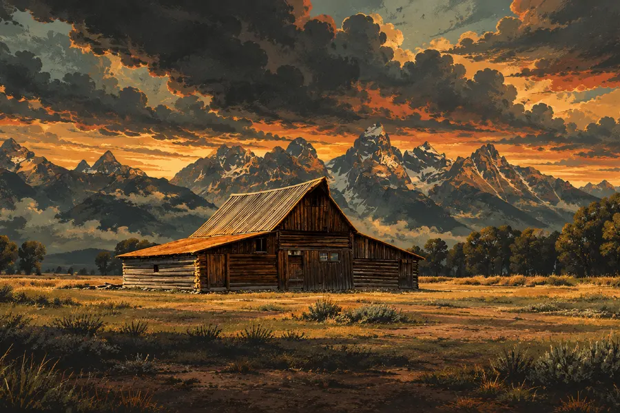 Mormon Row wallpaper graded for Gruvbox theme