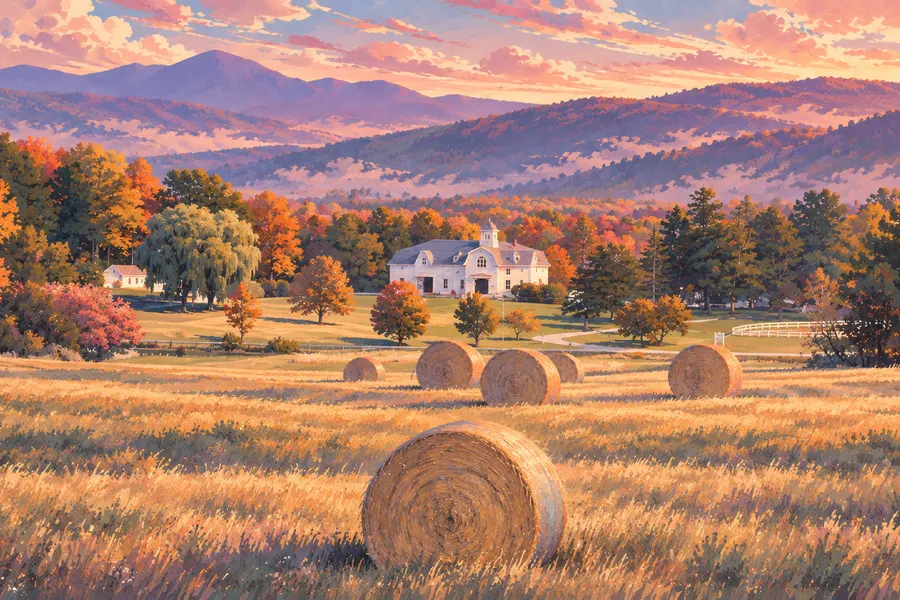 Morgan Horse Farm wallpaper graded for Rose Pine theme